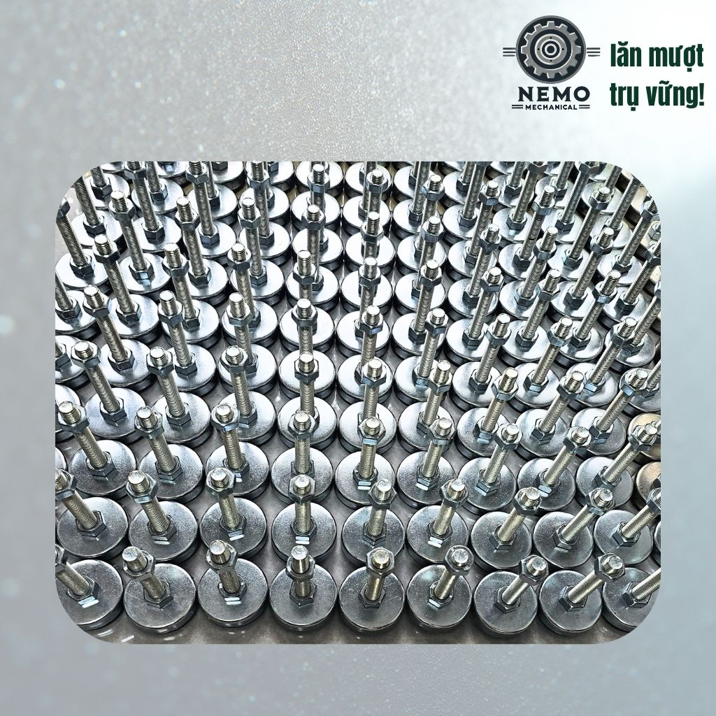 Chân Tăng Chỉnh Chống Rung – Đế Nylon, Cân Bằng Máy Móc (M10, M12)